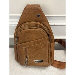 Kavu Sling Inspired Crossbody Tan Travel Bag Sz 11X8X3.5